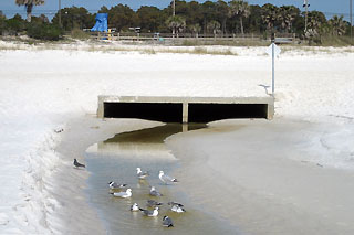 storm drain at Panama City Beach